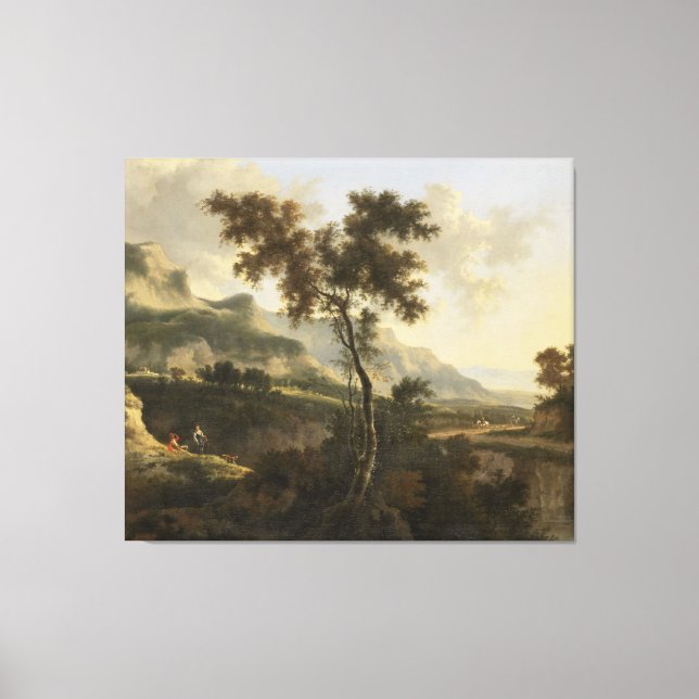 Bergwelt, Jan Hackaert, 1660 - 1685 Leinwanddruck (Vorderseite)