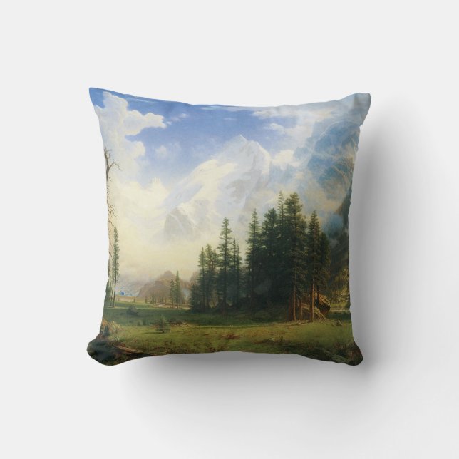 Bergwelt von Albert Bierstadt Kissen (Vorderseite)