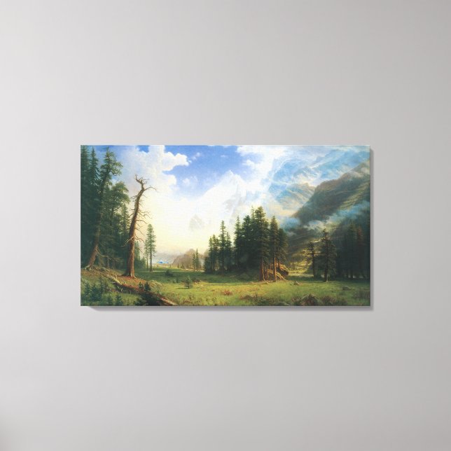 Bergwelt von Albert Bierstadt Leinwanddruck (Vorderseite)