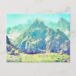 Bergwelt Wasserfarbe Postkarte