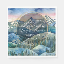 Bergwelt Wasserfarbenwelt Zielort Hochzeit B Serviette