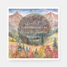 Bergwelt Wasserfarbenwelt Zielort Hochzeit C Serviette