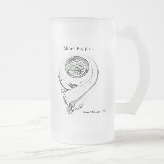 Bergwerke größeres - mein Turbo ist größer - Mattglas Bierglas (Rechts)