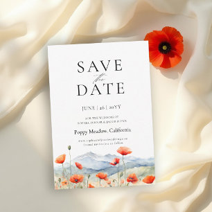 Bergwiese Sommer Mohn Romantische Hochzeit Save The Date
