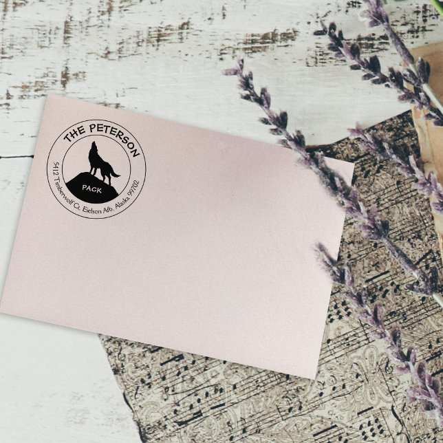 Bergwolf-Pack, Tierische Rücksendeadresse Gummistempel (Von Creator hochgeladen)