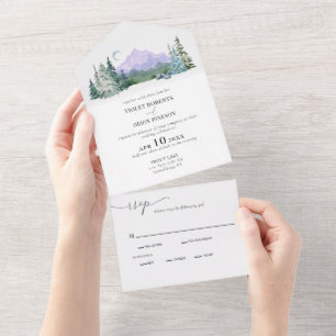 Bergwüste Rustikale Hochzeit All In One Einladung