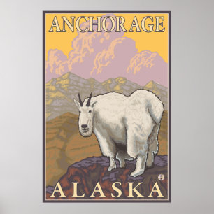 Bergziege - Ankerplatz, Alaska Poster