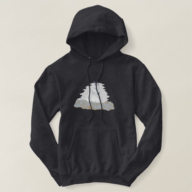 Bergziege Bestickter Hoodie (Design vorne)