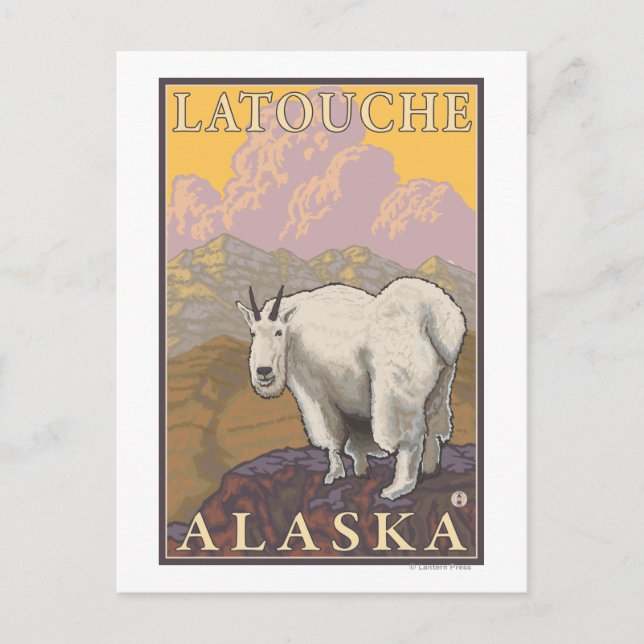 Bergziege - Latouche, Alaska Postkarte (Vorderseite)