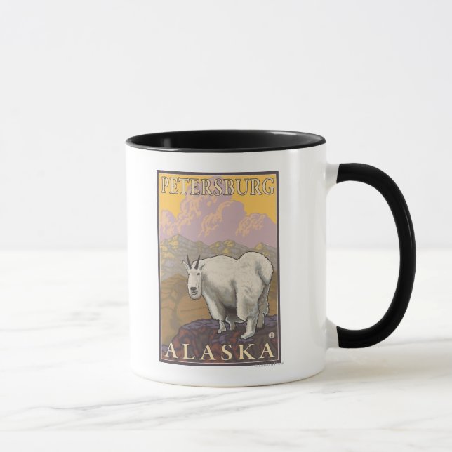 Bergziege - Petersburg, Alaska Tasse (Rechts)