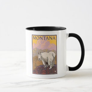 BergziegeMontanaVintage Reiseplakat Tasse