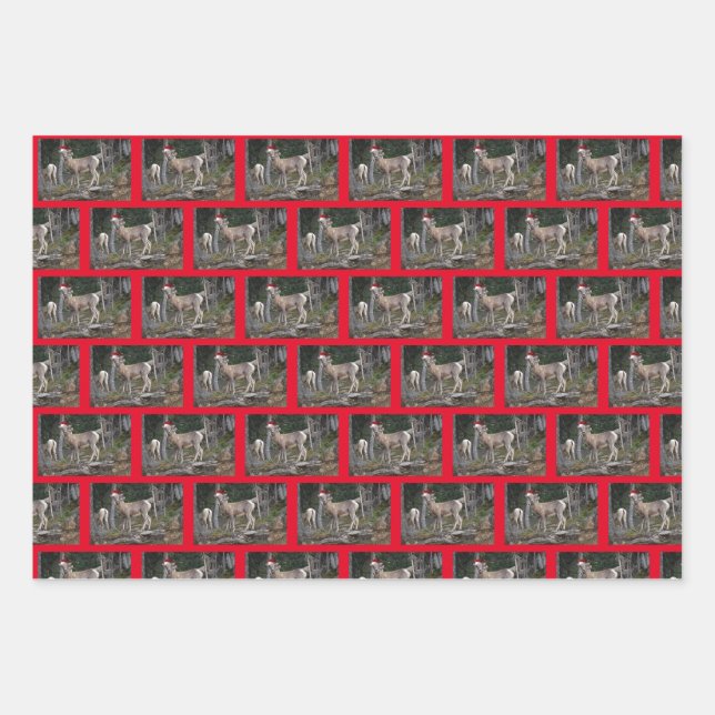Bergziegen mit Hasen des Weihnachtsmanns für Chris Geschenkpapier Set (Vorderseite)