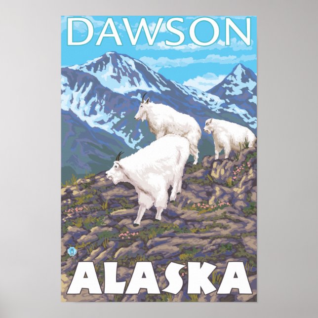 Bergziegen-Szene - Dawson, Alaska Poster (Vorne)