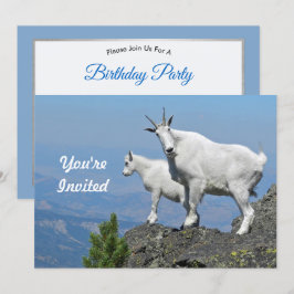 Bergziegen Weiße Wildtiere Foto Geburtstag Einladung