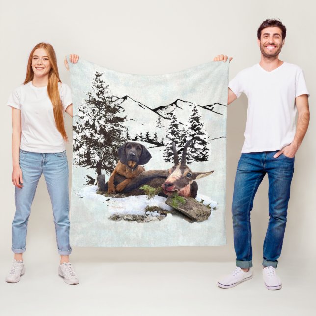 Bergziegenjagd Fleecedecke (Beispiel)