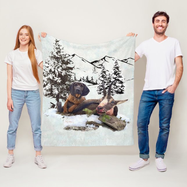 Bergziegenjagd Fleecedecke (Beispiel)