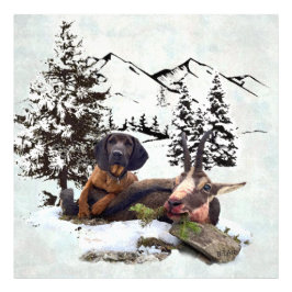 Bergziegenjagd Fotodruck