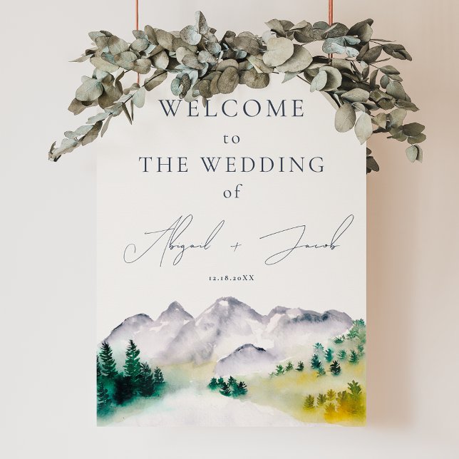 Bergziel Boho Colorado Begrüßung Poster (Boho Colorado mountain destination welcome wedding Poster)