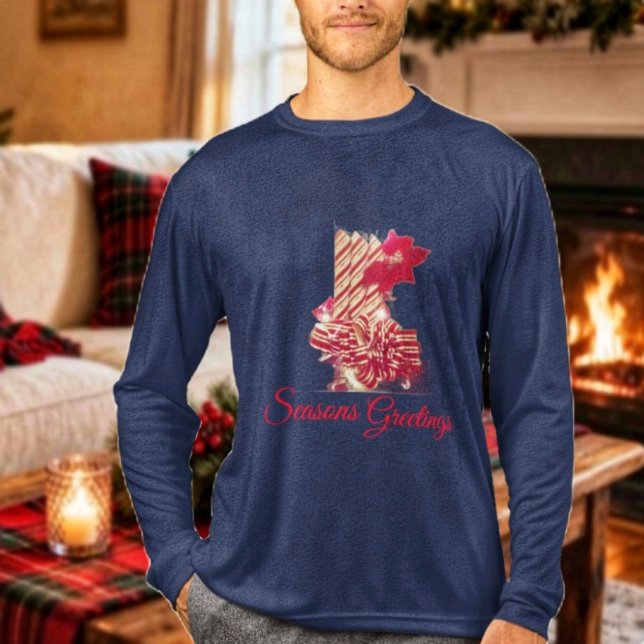 Beribboned Holiday Candle Tri-Blend Shirt (Celebrate thru the Holiday season, wearing a favorite tri-blend shirt!)