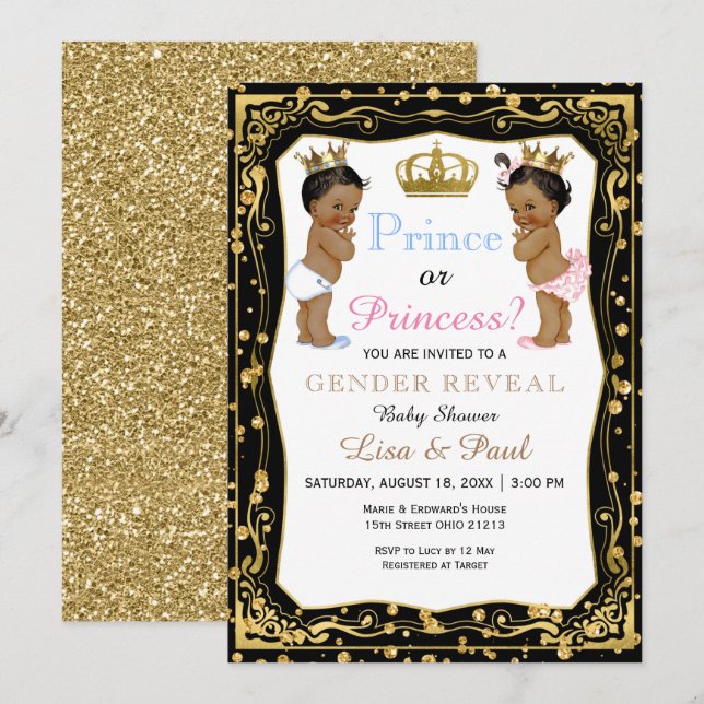 Bericht des Prinzen oder der Prinzessin über das G Einladung (Vorne/Hinten)