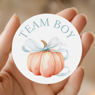 Bericht über das Kürbisteam "Boy Gender" Runder Aufkleber