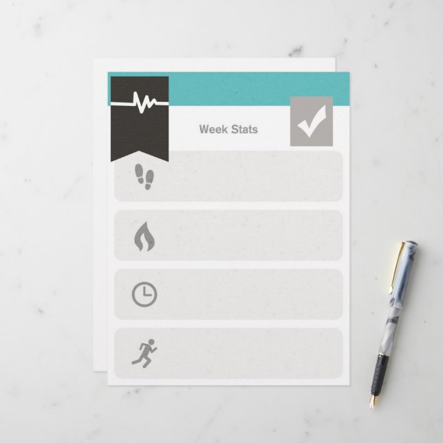 Bericht über den Status der wöchentlichen Ausübung (Vorderseite/Rückseite Beispiel)