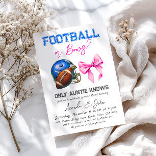 Bericht über Fußball oder Bows Blue Pink Boy Girl  Einladung