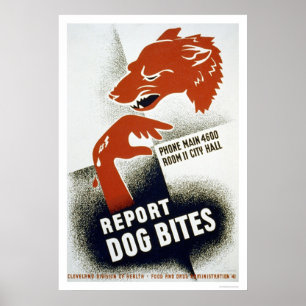 Berichten Sie über Hundebisse WPA 1941 Poster