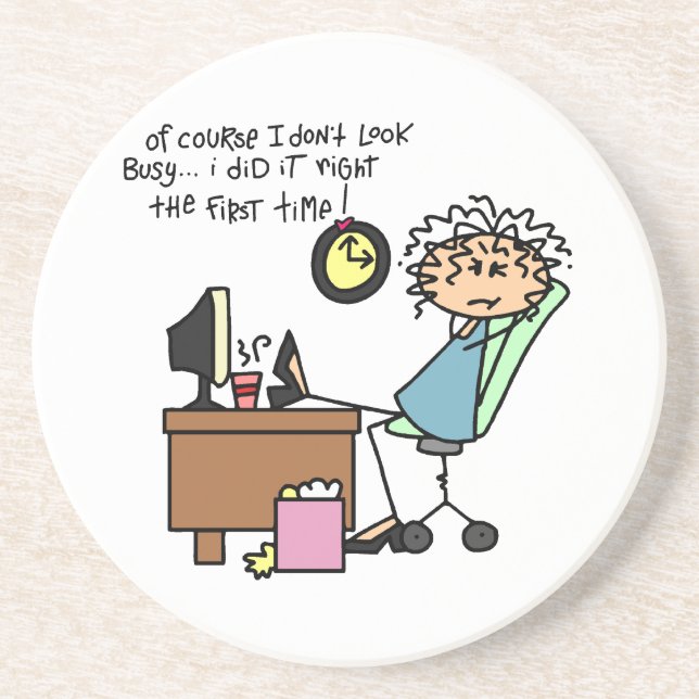 Berichtigen Sie das erste mal Spaß Sandstein Untersetzer (Vorne)