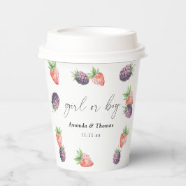 Beries Gender Reveal. Mädchen oder Junge Pappbecher