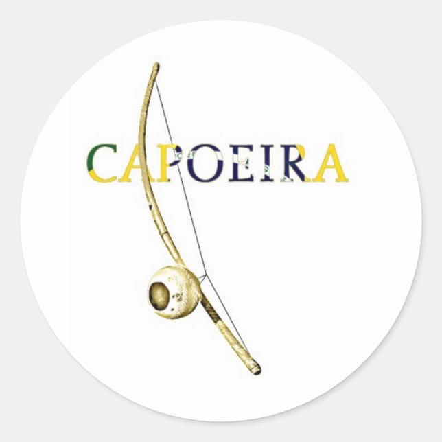 Berimbau Capoeira Runder Aufkleber (Vorderseite)
