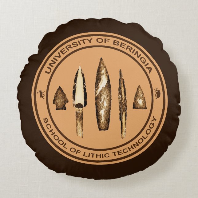 Beringia School of Lithic Technology Rundes Kissen (Vorderseite)