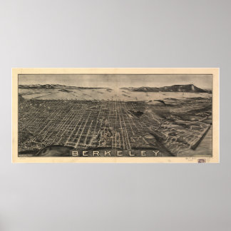 Berkeley California 1909 Panorama-Karte Poster