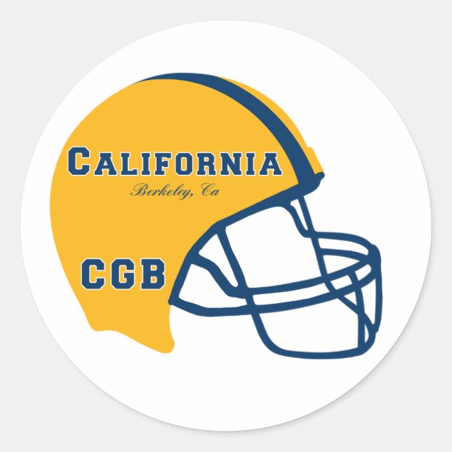 Berkeley California CA Football Helmet Logo Runder Aufkleber (Vorderseite)