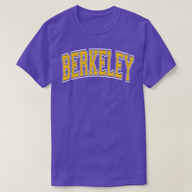 Berkeley California Ca Varsity Amber Text TShirt 2 (Design vorne)