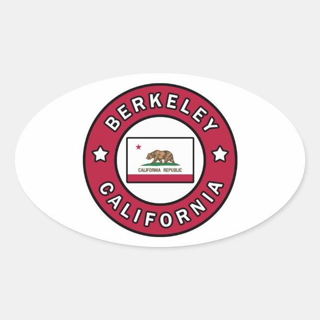 Berkeley California Ovaler Aufkleber (Vorderseite)