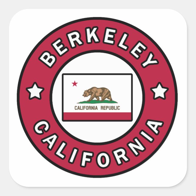 Berkeley California Quadratischer Aufkleber (Vorderseite)