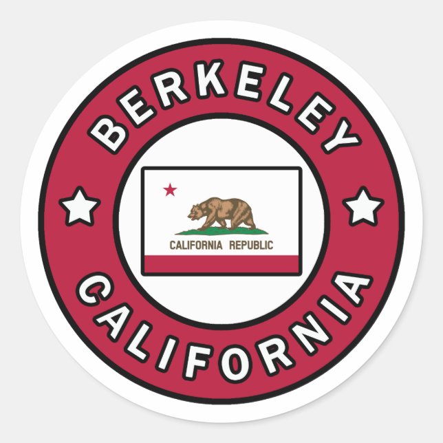 Berkeley California Runder Aufkleber (Vorderseite)