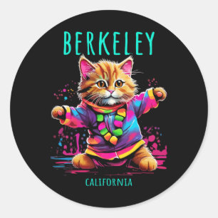 Berkeley California US Fun Niedlich-farbiges Tanze Runder Aufkleber
