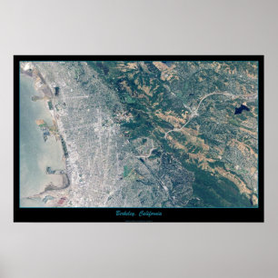 Berkeley, kalifornisches Satellitenposter Poster