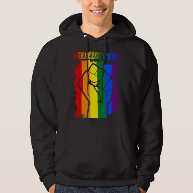 Berkeley LGBT Pride Month LGBTQ Rainbow Flag Gay L Hoodie (Vorderseite)