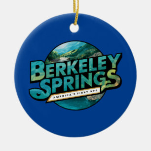 Berkeley Springs Illustration Reise Logo Keramik Ornament