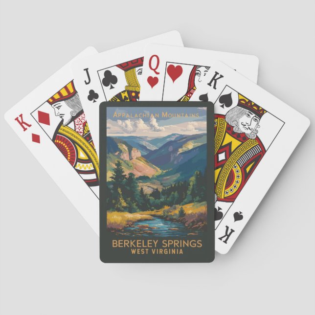 Berkeley Springs Illustration Travel Art Vintag Spielkarten (Rückseite)