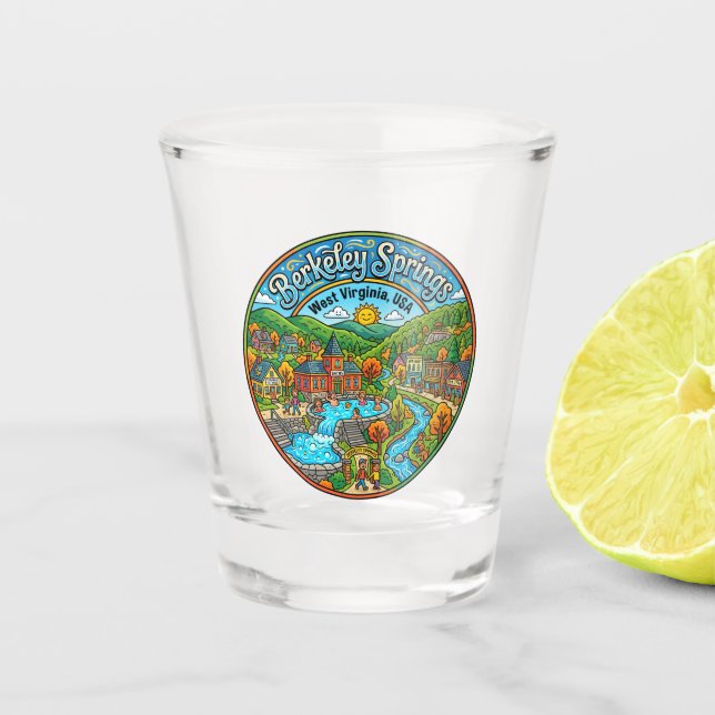 Berkeley Springs USA Schnapsglas (Vorderseite)