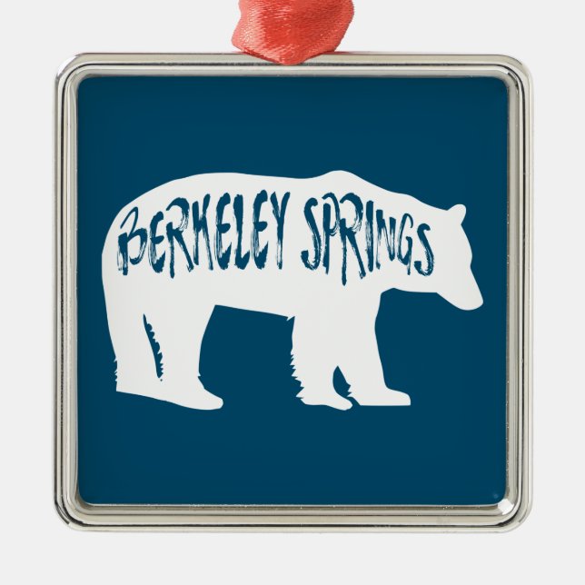 Berkeley Springs West Virginia Bear Ornament Aus Metall (Vorne)