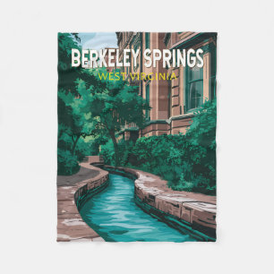 Berkeley Springs West Virginia Illustration Reise Fleecedecke