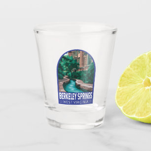 Berkeley Springs West Virginia Illustration Travel Schnapsglas