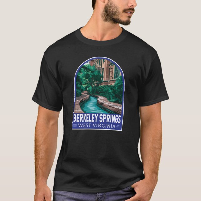 Berkeley Springs West Virginia Illustration Travel T-Shirt (Vorderseite)