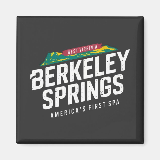 Berkeley Springs West Virginia Travel Art Logo Magnet (Vorne)
