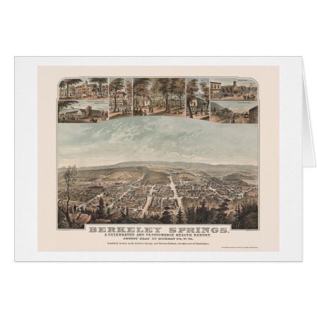 Berkeley Springs, WV panoramische Karte - 1889 (Vorderseite (Horizontal))